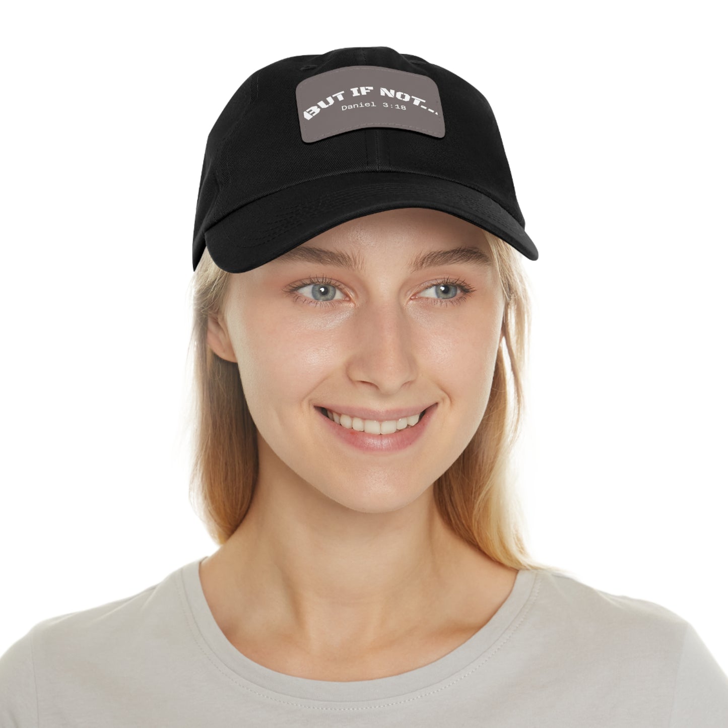 Leather Patch Dad Hat — “But If Not…” (Daniel 3:18) Christian Baseball Cap