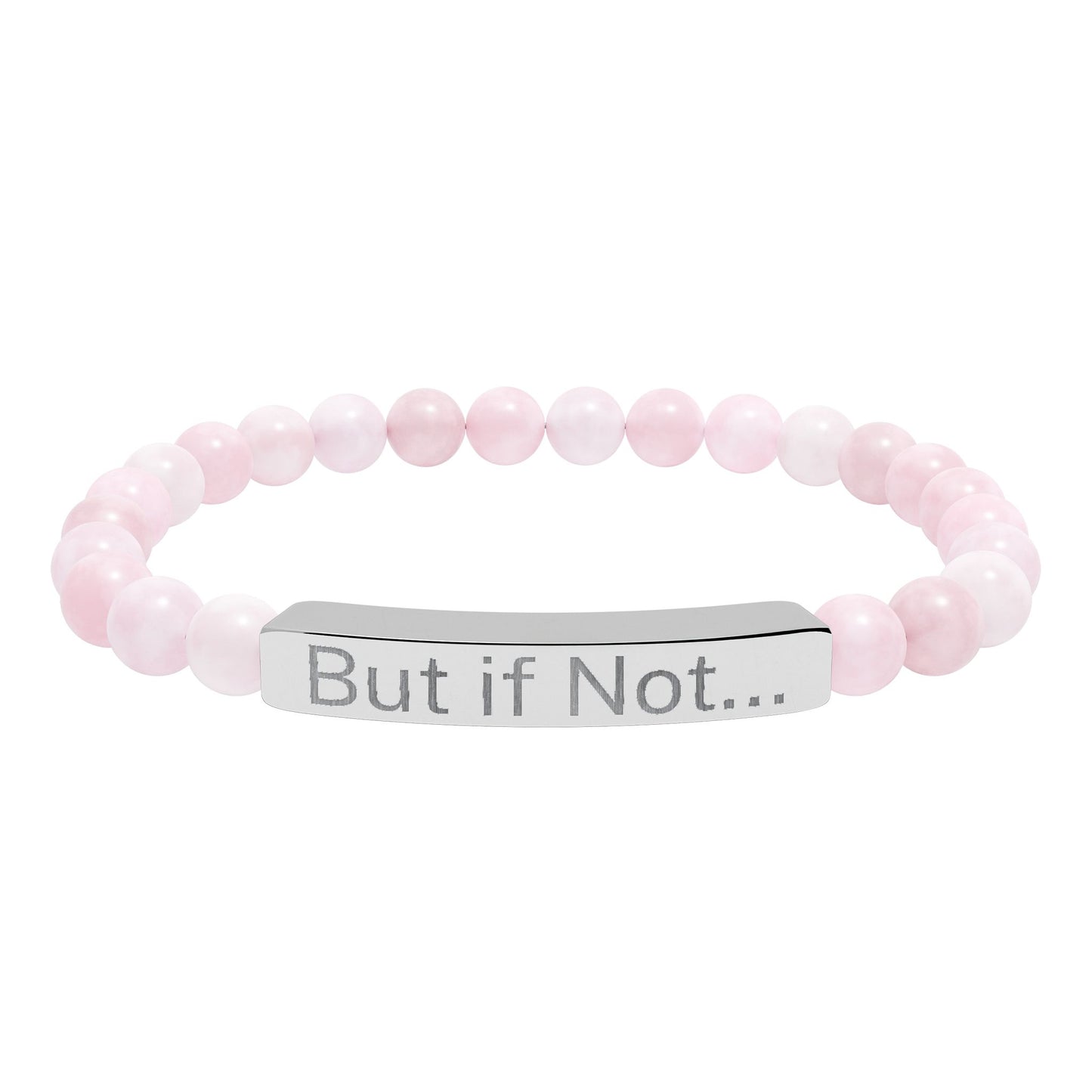 Engraved Natural Stone Stretch Bar Bracelet — "But it Not..." Beaded Bracelet
