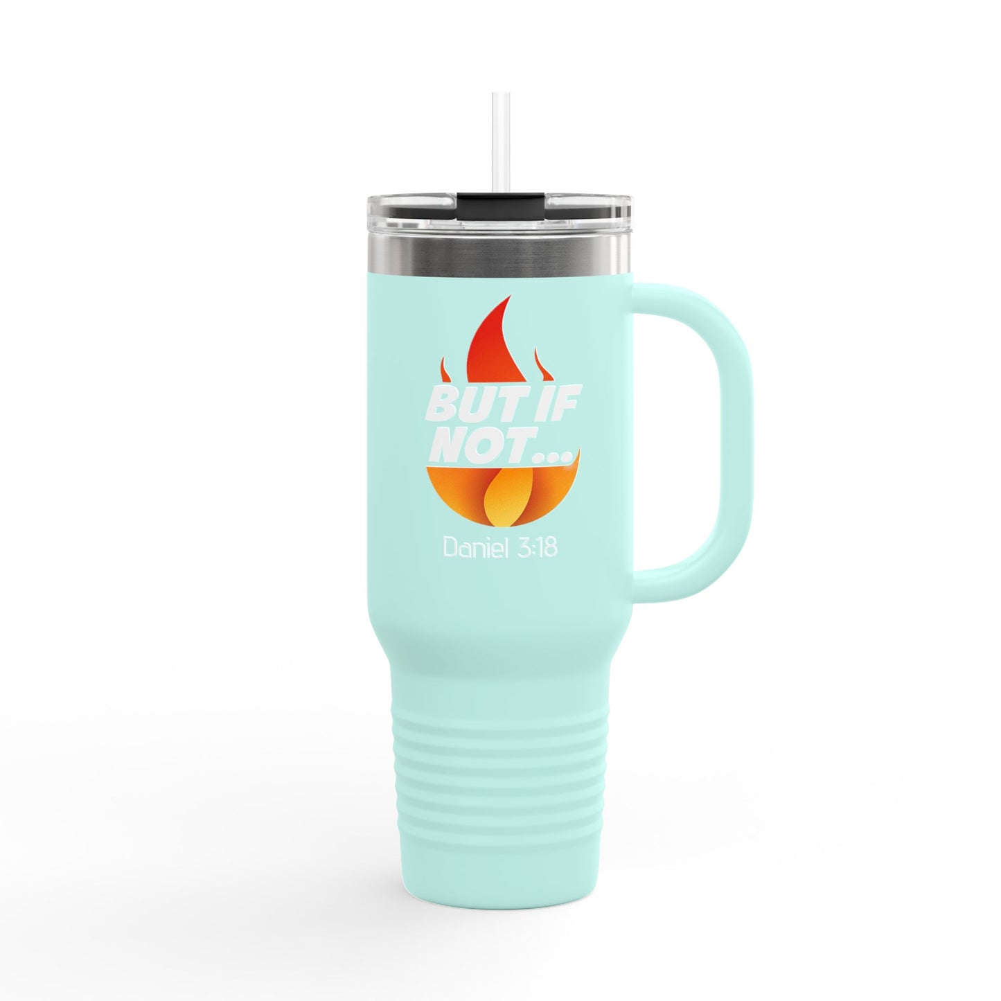 40oz Insulated Travel Mug — "Still Not Pretty" Flame Graphic, Double-Wall Tumbler for Commuting & Camping