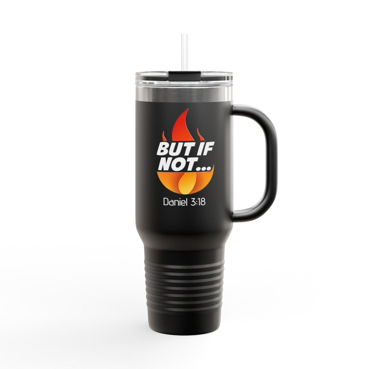 40oz Insulated Travel Mug — "Still Not Pretty" Flame Graphic, Double-Wall Tumbler for Commuting & Camping