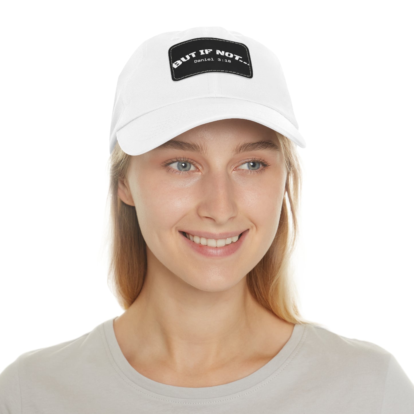 Leather Patch Dad Hat — “But If Not…” (Daniel 3:18) Christian Baseball Cap