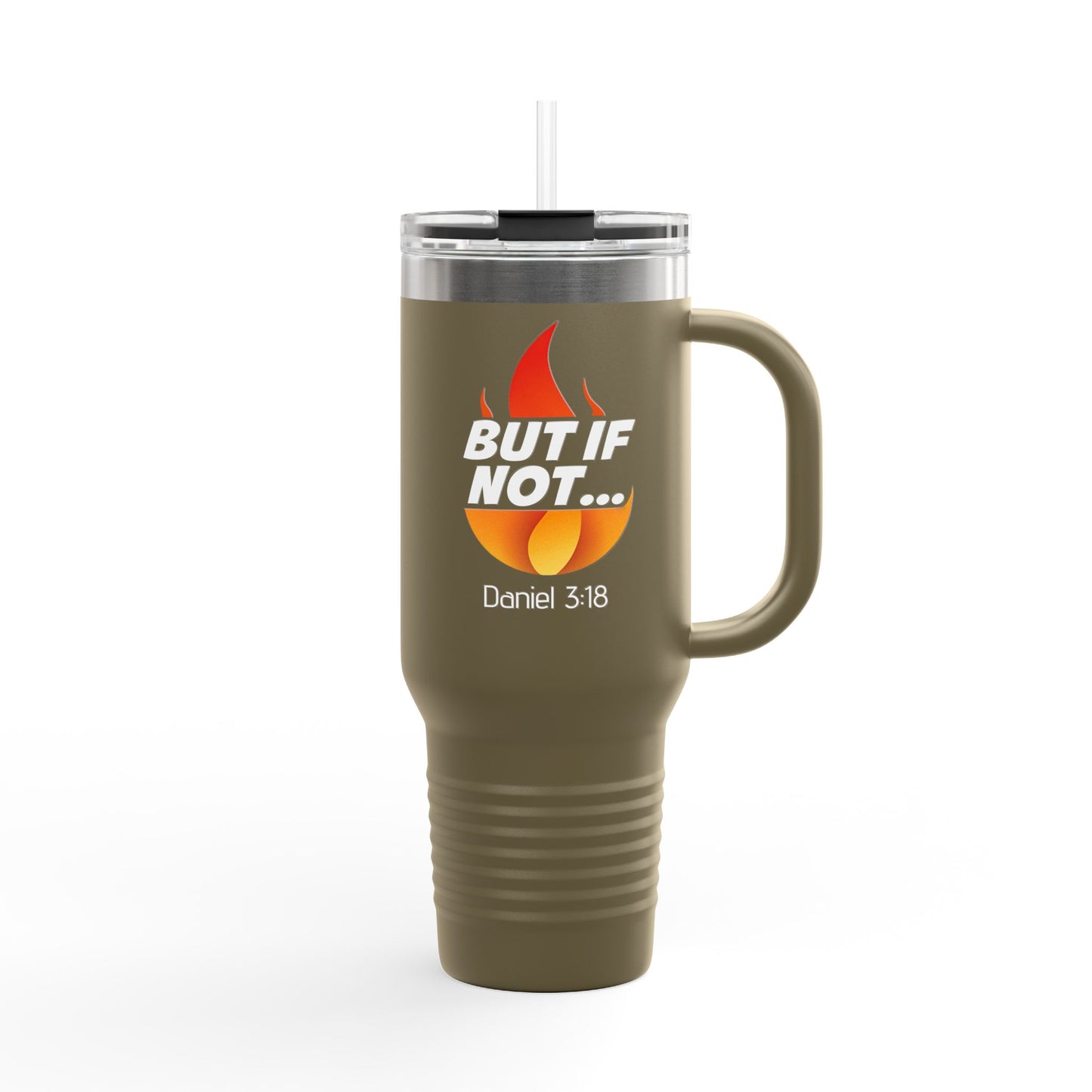 40oz Insulated Travel Mug — "Still Not Pretty" Flame Graphic, Double-Wall Tumbler for Commuting & Camping
