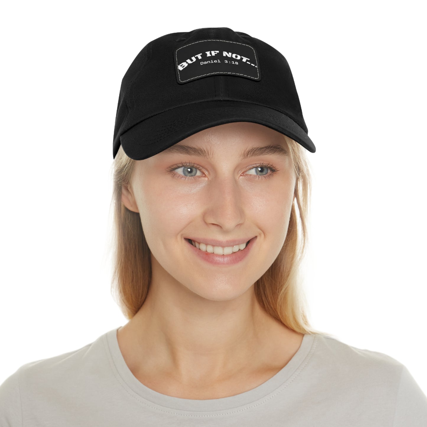 Leather Patch Dad Hat — “But If Not…” (Daniel 3:18) Christian Baseball Cap