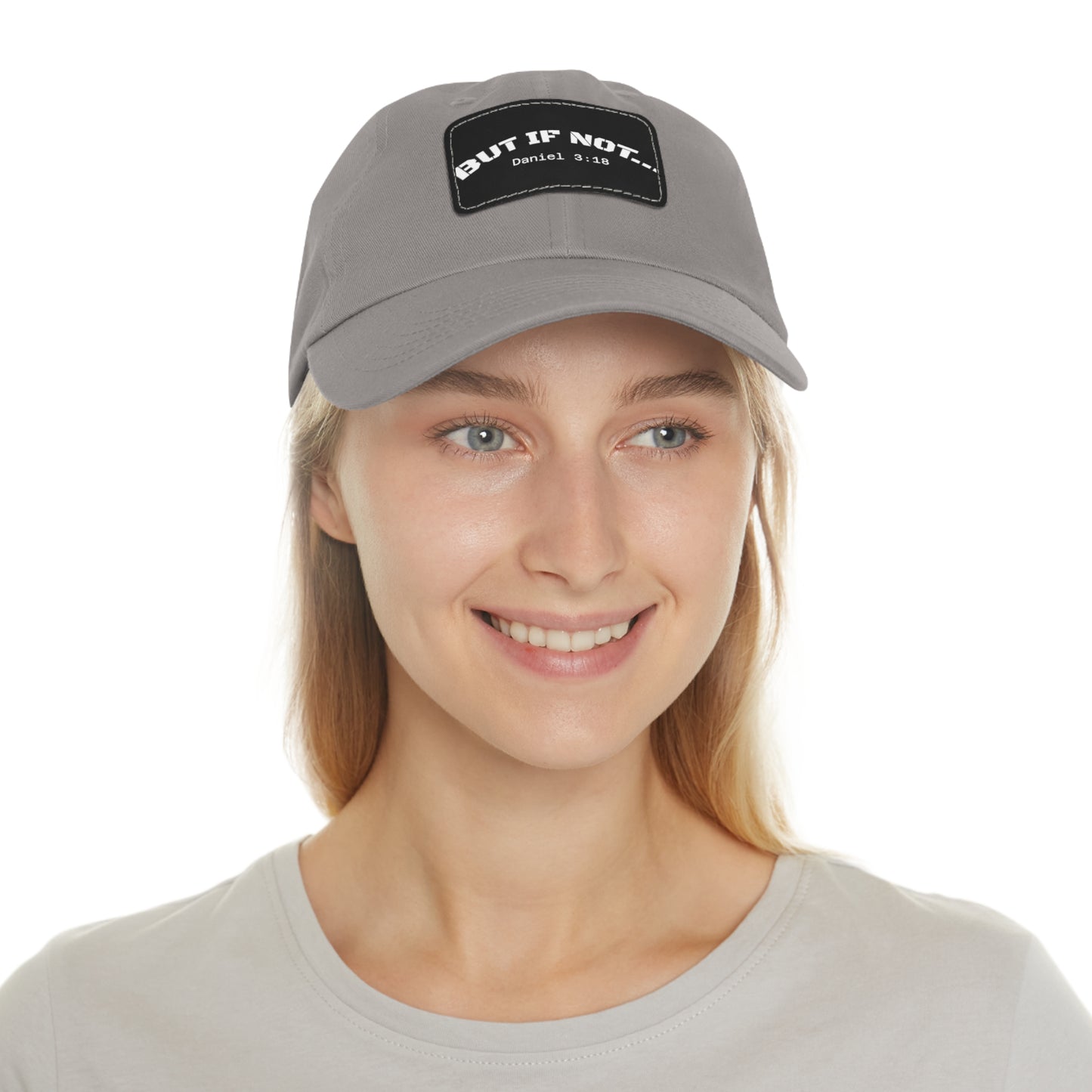 Leather Patch Dad Hat — “But If Not…” (Daniel 3:18) Christian Baseball Cap